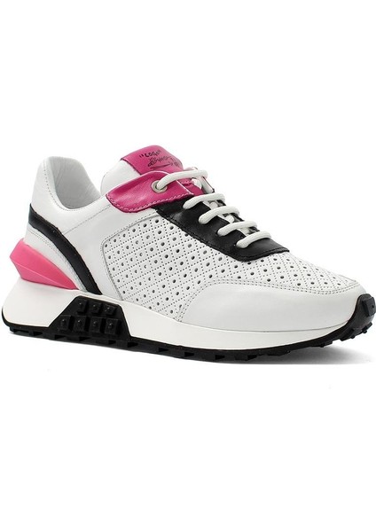 Kadın Beyaz Bağcıklı Kalın Tabanlı Deri Sneaker modelleri