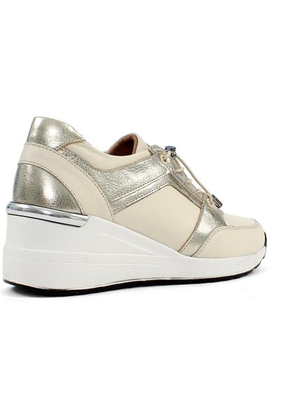 Kadın Bej Dolgu Topuklu Deri Sneaker indirimleri