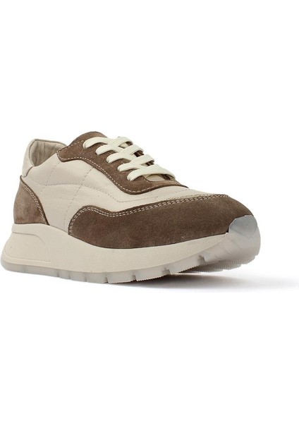 Kadın Vizon Bağcıklı Kalın Tabanlı Deri Sneaker modelleri