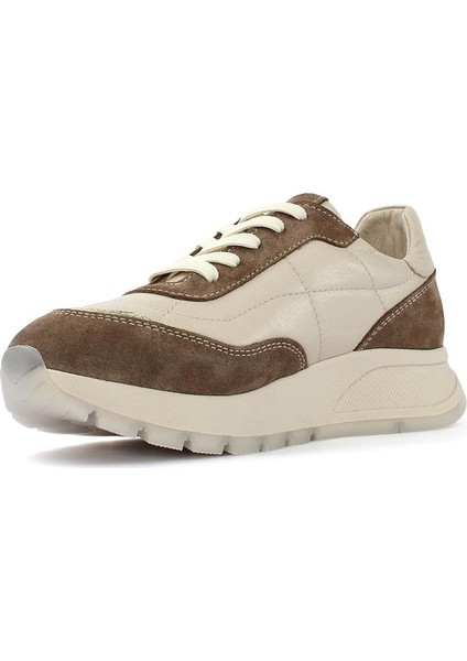 Kadın Vizon Bağcıklı Kalın Tabanlı Deri Sneaker fırsatları
