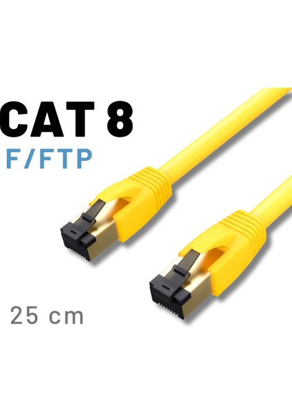 Irenıs 25 cm Cat8 Kablo F/ftp Lszh Ethernet Network Lan Ağ Kablosu