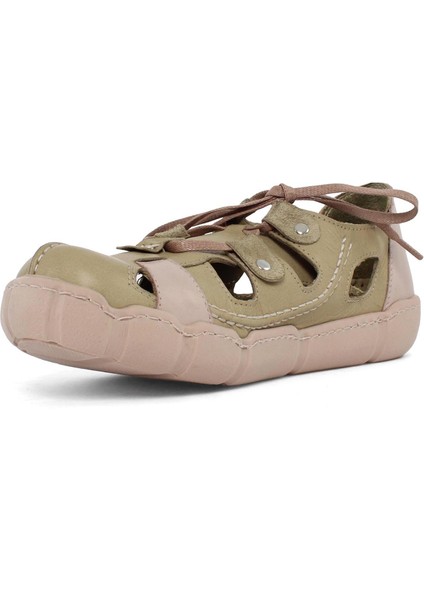 Kadın Yeşil Bağcıklı Deri Ayakkabı fırsatları