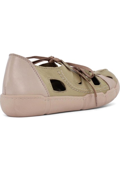 Kadın Yeşil Bağcıklı Deri Ayakkabı indirimleri