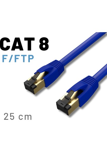 Irenıs 25 cm Cat8 Kablo F/ftp Lszh Ethernet Network Lan Ağ Kablosu