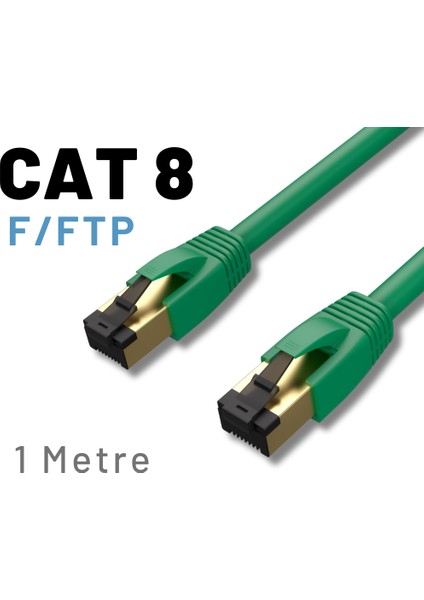 Irenıs 1 Metre Cat8 Kablo F/ftp Lszh Ethernet Network Lan Ağ Kablosu