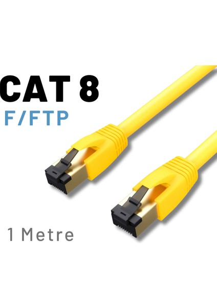 Irenıs 1 Metre Cat8 Kablo F/ftp Lszh Ethernet Network Lan Ağ Kablosu