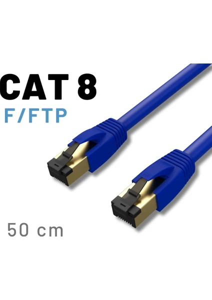 Irenıs 50 cm Cat8 Kablo F/ftp Lszh Ethernet Network Lan Ağ Kablosu