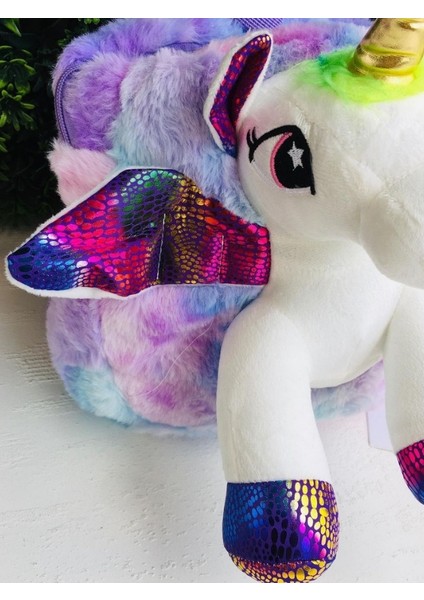 -Unicorn Orta Boy Peluş Sırt Çantası