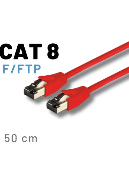 Irenıs 50 cm Cat8 Kablo F/ftp Lszh Ethernet Network Lan Ağ Kablosu