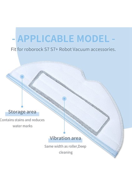 Roborock S7 S7+ T7S Plus Islak Mikrofiber Yumuşak Ped Için 6'lı Paket Paspas Pedleri (Yurt Dışından)