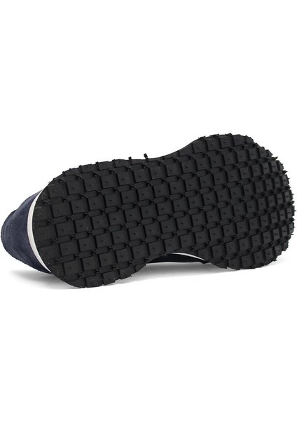 Erkek Lacivert Bağcıklı Kalın Tabanlı Süet Deri Sneaker indirimleri