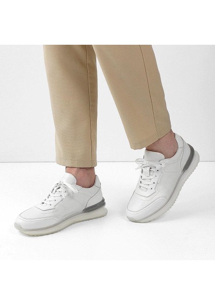 Erkek Beyaz Bağcıklı Deri Sneaker fiyatları
