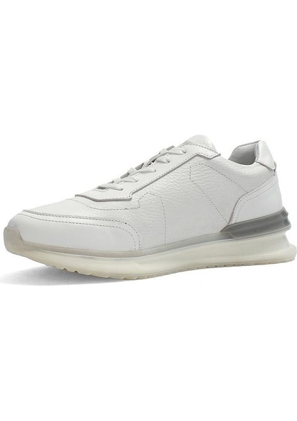 Erkek Beyaz Bağcıklı Deri Sneaker fırsatları