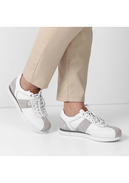 Erkek Gri Bağcıklı Süet Deri Sneaker