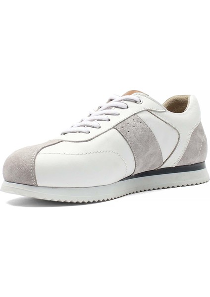Erkek Gri Bağcıklı Süet Deri Sneaker