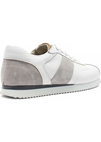 Erkek Gri Bağcıklı Süet Deri Sneaker