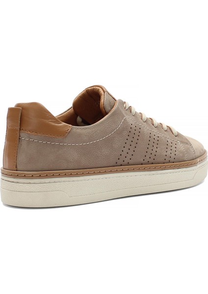 Erkek Kum Bağcıklı Nubuk Deri Sneaker