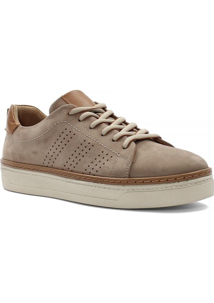 Erkek Kum Bağcıklı Nubuk Deri Sneaker