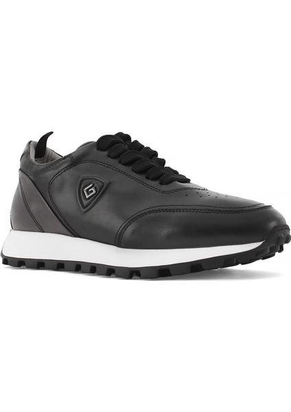 Erkek Beyaz Bağcıklı Deri Sneaker