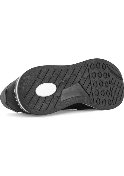 Erkek Siyah Bağcıklı Deri Sneaker
