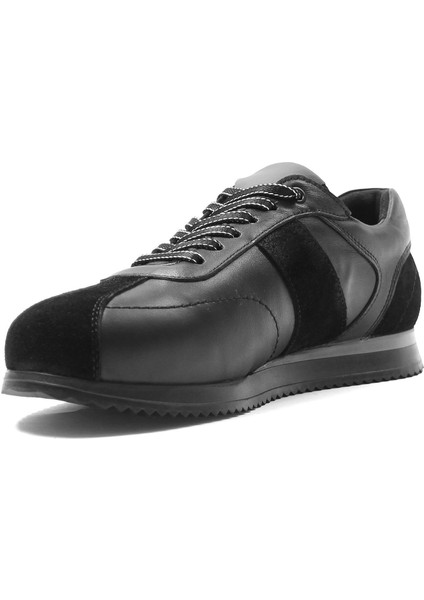 Erkek Siyah Bağcıklı Süet Deri Sneaker