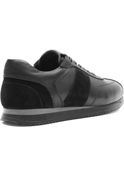 Erkek Siyah Bağcıklı Süet Deri Sneaker