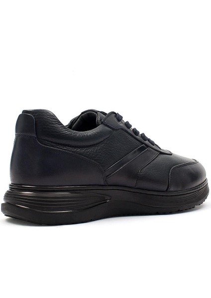 Erkek Lacivert Bağcıklı Kalın Tabanlı Deri Günlük Ayakkabı indirimleri