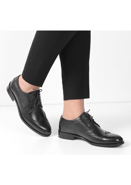Erkek Siyah Bağcıklı Deri Klasik Ayakkabı fiyatları