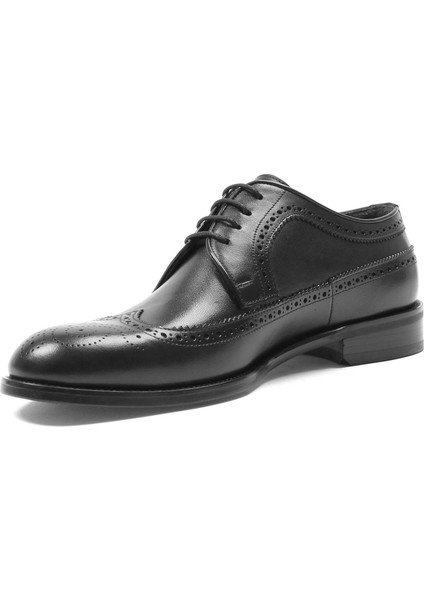 Erkek Siyah Bağcıklı Deri Klasik Ayakkabı modelleri