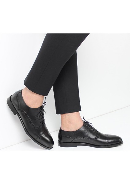 Erkek Siyah Bağcıklı Deri Klasik Ayakkabı fiyatları