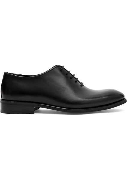 Erkek Siyah Bağcıklı Deri Klasik Ayakkabı