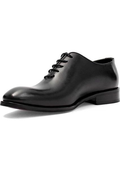 Erkek Siyah Bağcıklı Deri Klasik Ayakkabı fırsatları