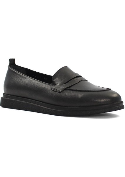 Kadın Siyah Deri Loafer modelleri