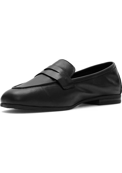 Kadın Siyah Deri Loafer fırsatları