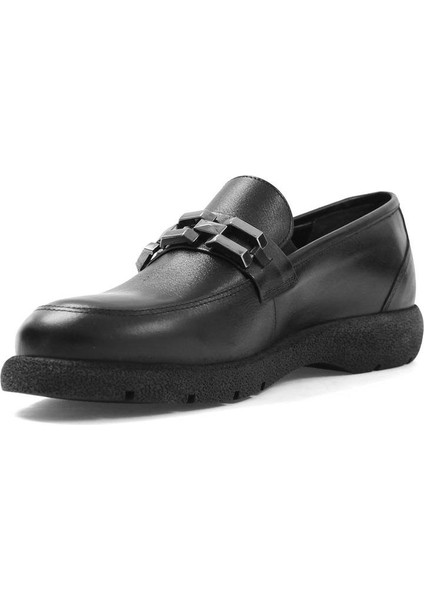 Kadın Siyah Tokalı Deri Loafer fırsatları