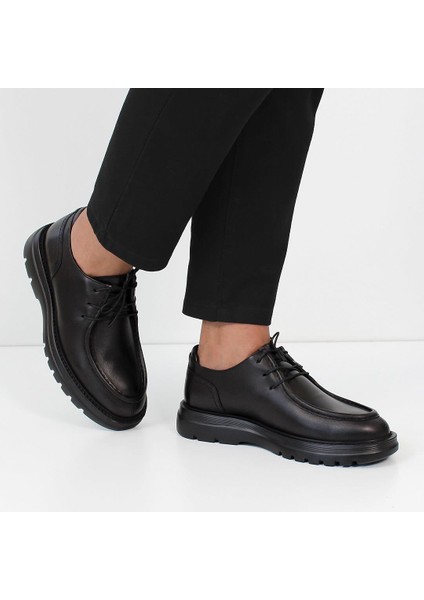 Erkek Siyah Bağcıklı Deri Günlük Ayakkabı fiyatları
