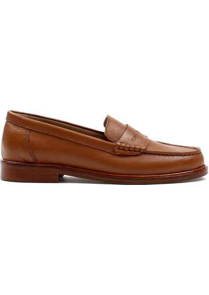 Kadın Taba Deri Loafer