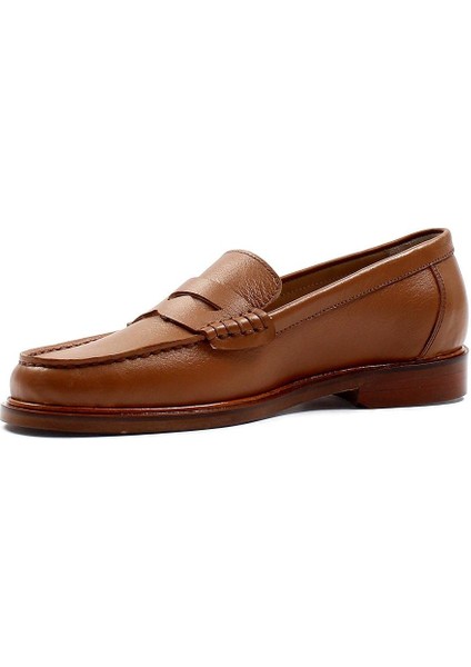 Kadın Taba Deri Loafer