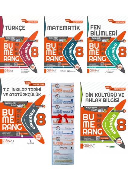 8.Sınıf Lgs Bumerang Tüm Dersler Etkinlikli Defter Serisi 5 Kitap