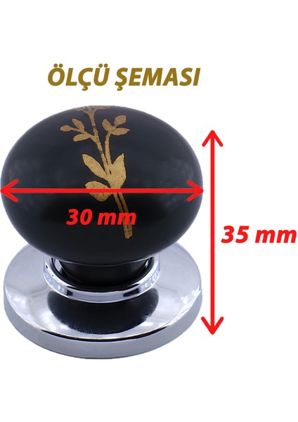 Asya Kulp Siyah Polimer Düğme Kulp Krom Tabla Mobilya Mutfak Dolabı Çekmece Kulbu