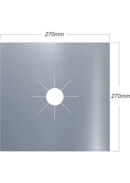 4 Adet Gri Alüminyum Ped Ocak Koruyucu Kirlenmeyi Önleyen Yanmaz Yapışmaz Kolay Temizlenebilir Set
