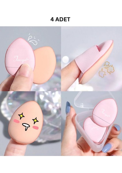 Parmak Sünger - Mini Makyaj Süngeri - 4'lü Mini Finger Make Up Sponge