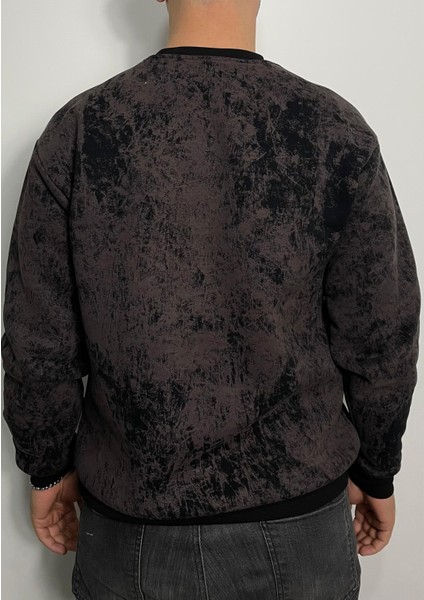 Bisiklet Yaka Batik Desenli Erkek Sweatshirt modelleri
