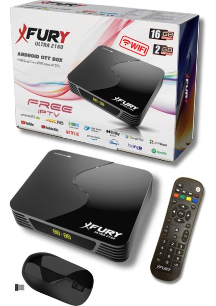 Ultra 2160 2 GB Ram Android Tv Box Medya Oynatıcı + Kablosuz Mouse