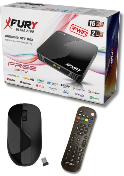 Ultra 2160 2 GB Ram Android Tv Box Medya Oynatıcı + Kablosuz Mouse