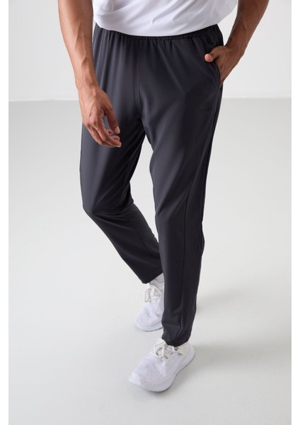 Siyah Polyester Ince Yumuşak Comfort Fit Erkek Eşofman Alt - 82119