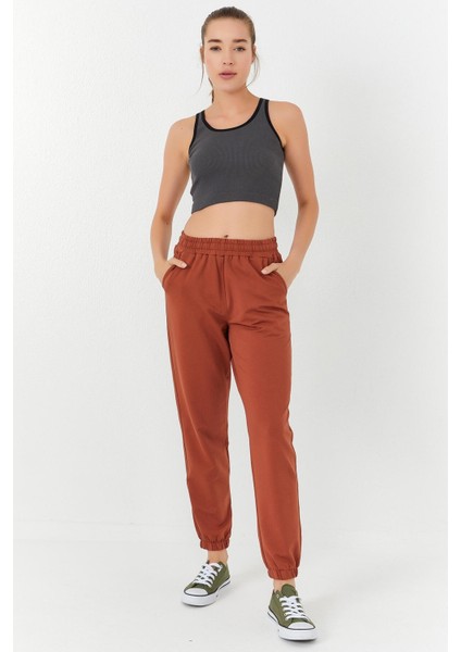 Lacivert Basic Sıfır Kol Dar Kalıp U Yaka Kadın Crop Top Atlet - 97160