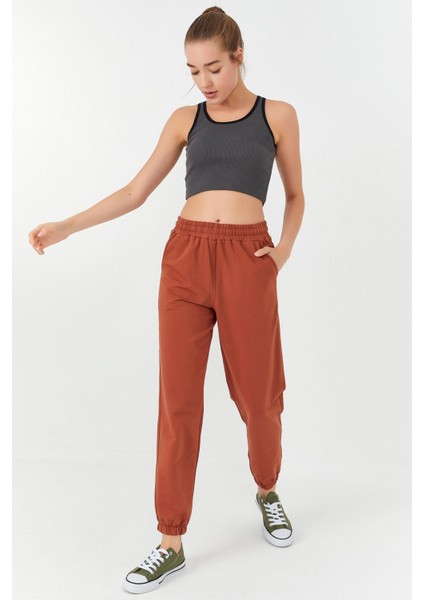 Lacivert Basic Sıfır Kol Dar Kalıp U Yaka Kadın Crop Top Atlet - 97160