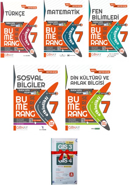 7.Sınıf Bumerang Tüm Dersler Etkinlikli Defter Serisi 5 Kitap