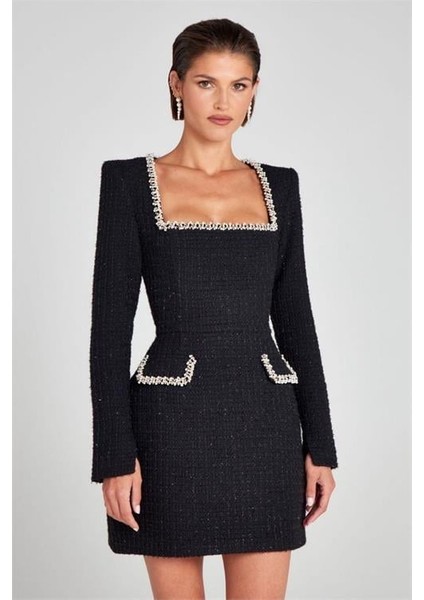 Kadın Şanel Kumaş Inci Detaylı Tasarım Elbise DPNBEMP2367 indirimleri